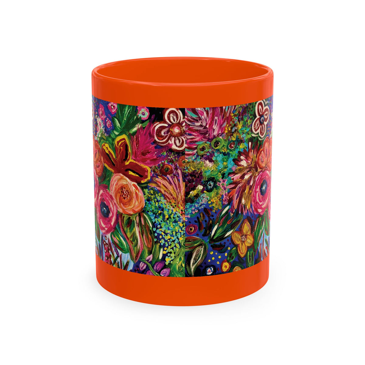 Vibrant Floral Garden Art Coffee Cup