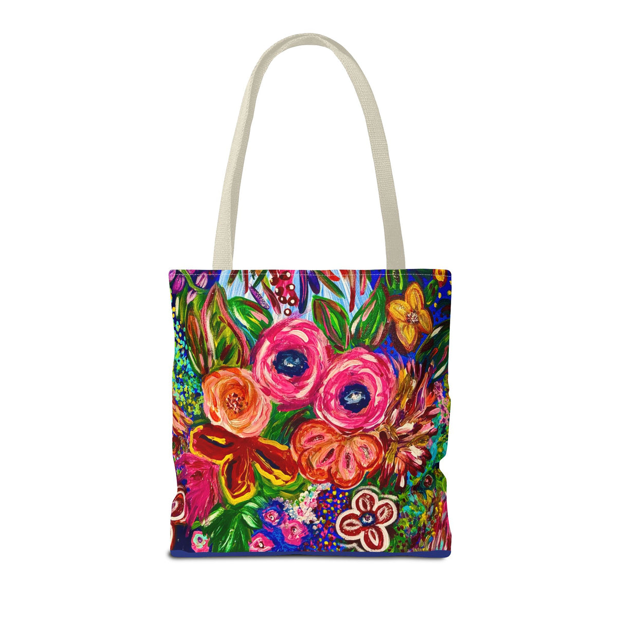Floral Burst Tote Bag – Colorful Hand-Painted Garden Print AOP