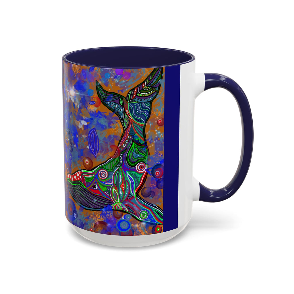 Colorful Whale Accent Coffee Mug