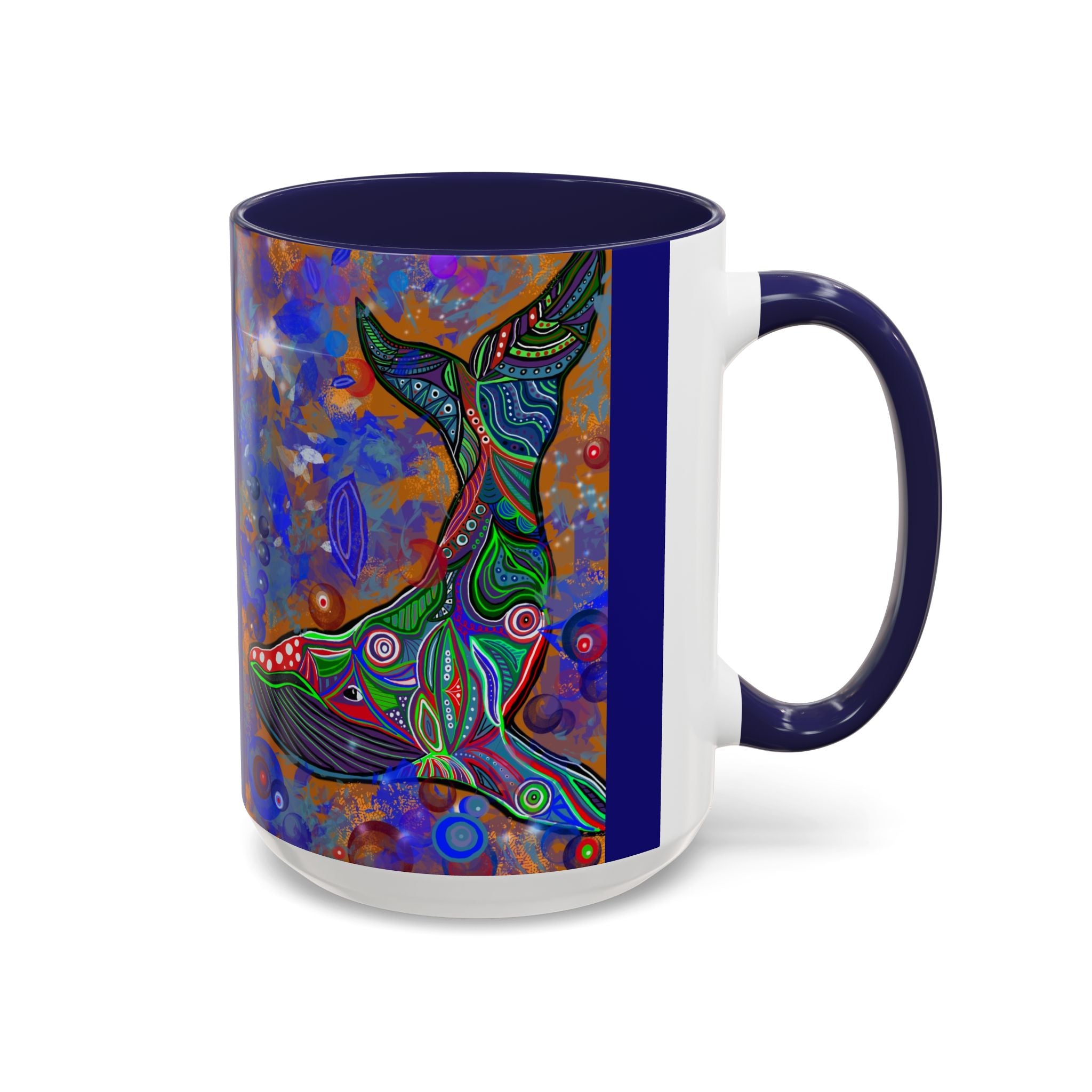 Colorful Whale Accent Coffee Mug