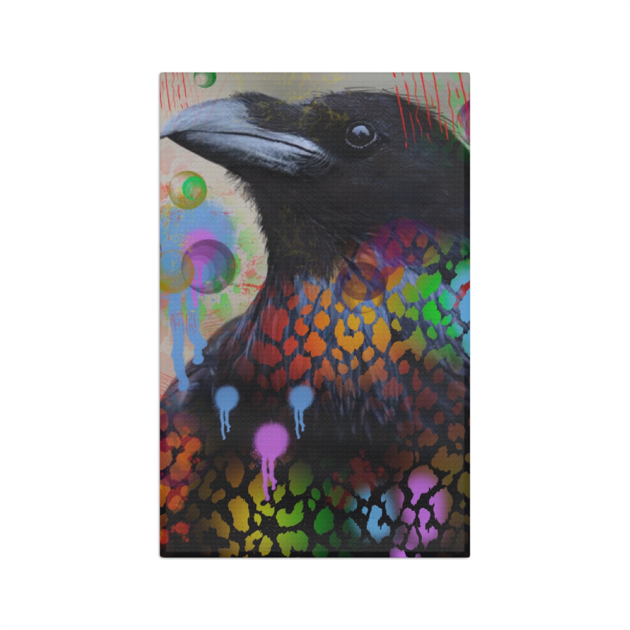 Colorful Raven Microfiber Tea Towel