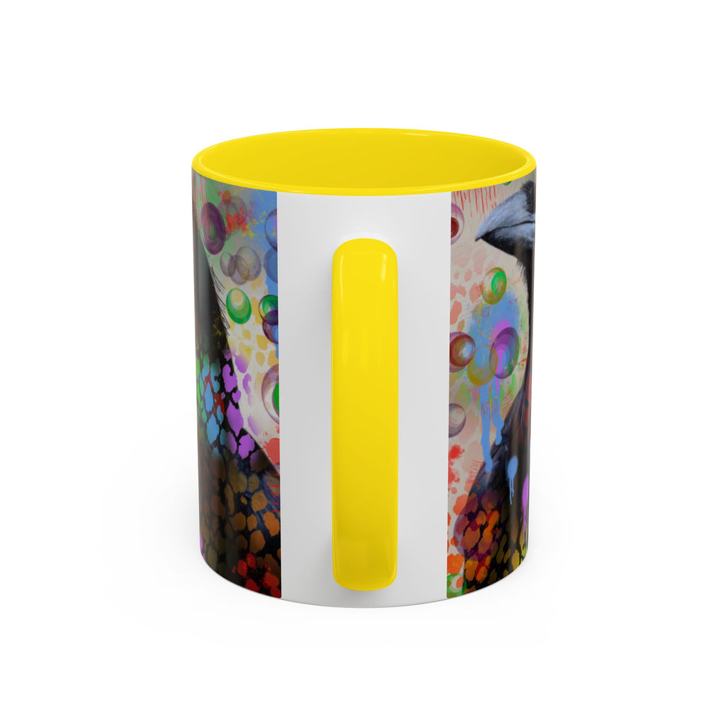 Crow Art Coffee Mug — Colorful Raven Accent Mug (11/15oz)