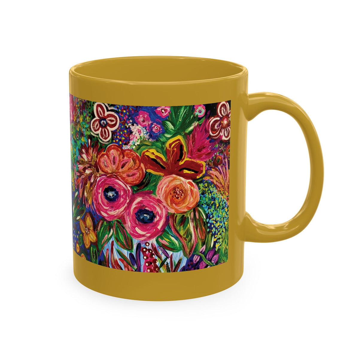 Vibrant Floral Garden Art Coffee Cup