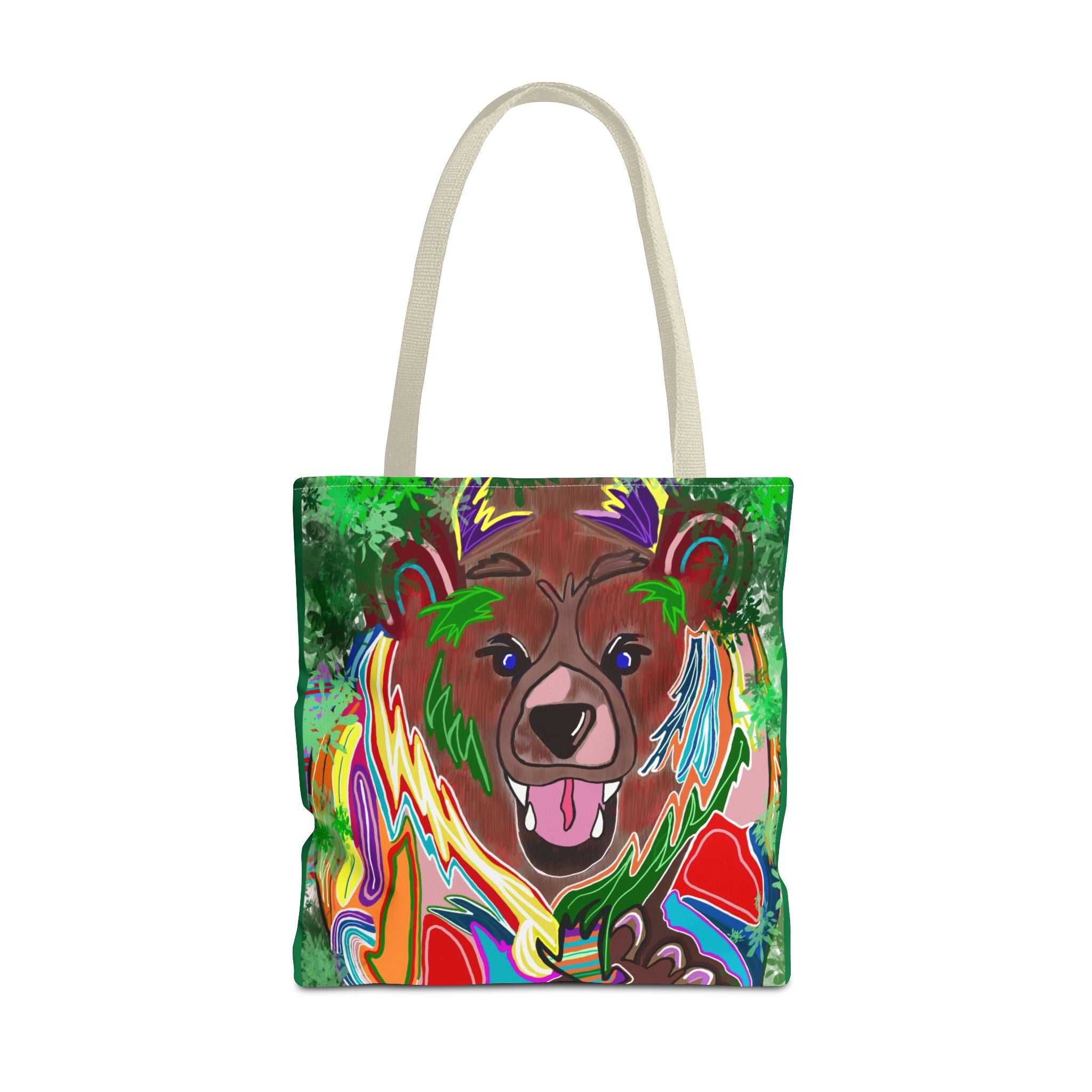 Colorful Bear Graphic Tote Bag - Eco-Friendly and Stylish