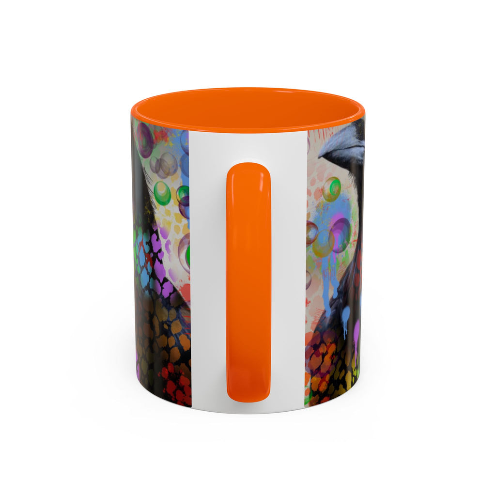 Crow Art Coffee Mug — Colorful Raven Accent Mug (11/15oz)