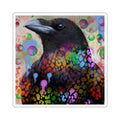Colorful Raven Die-Cut Sticker — Rainbow Crow Art Sticker for Laptops & Journals