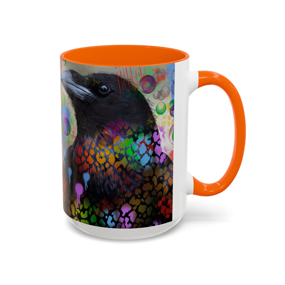 Crow Art Coffee Mug — Colorful Raven Accent Mug (11/15oz)