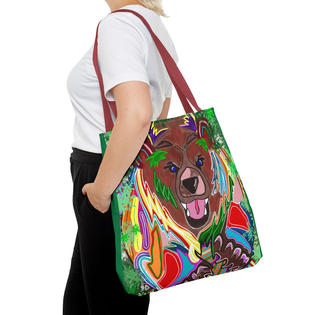 Colorful Bear Graphic Tote Bag - Eco-Friendly and Stylish