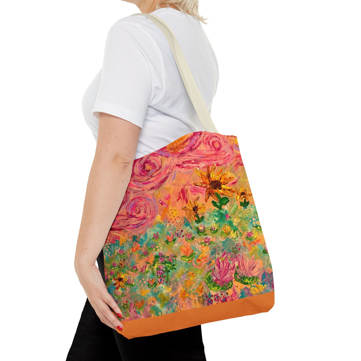Floral Art Tote Bag — Colorful Impressionist Garden Print