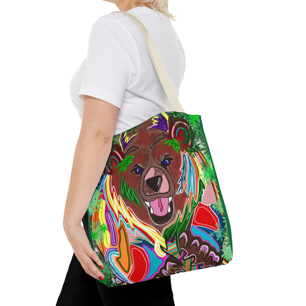 Colorful Bear Graphic Tote Bag - Eco-Friendly and Stylish