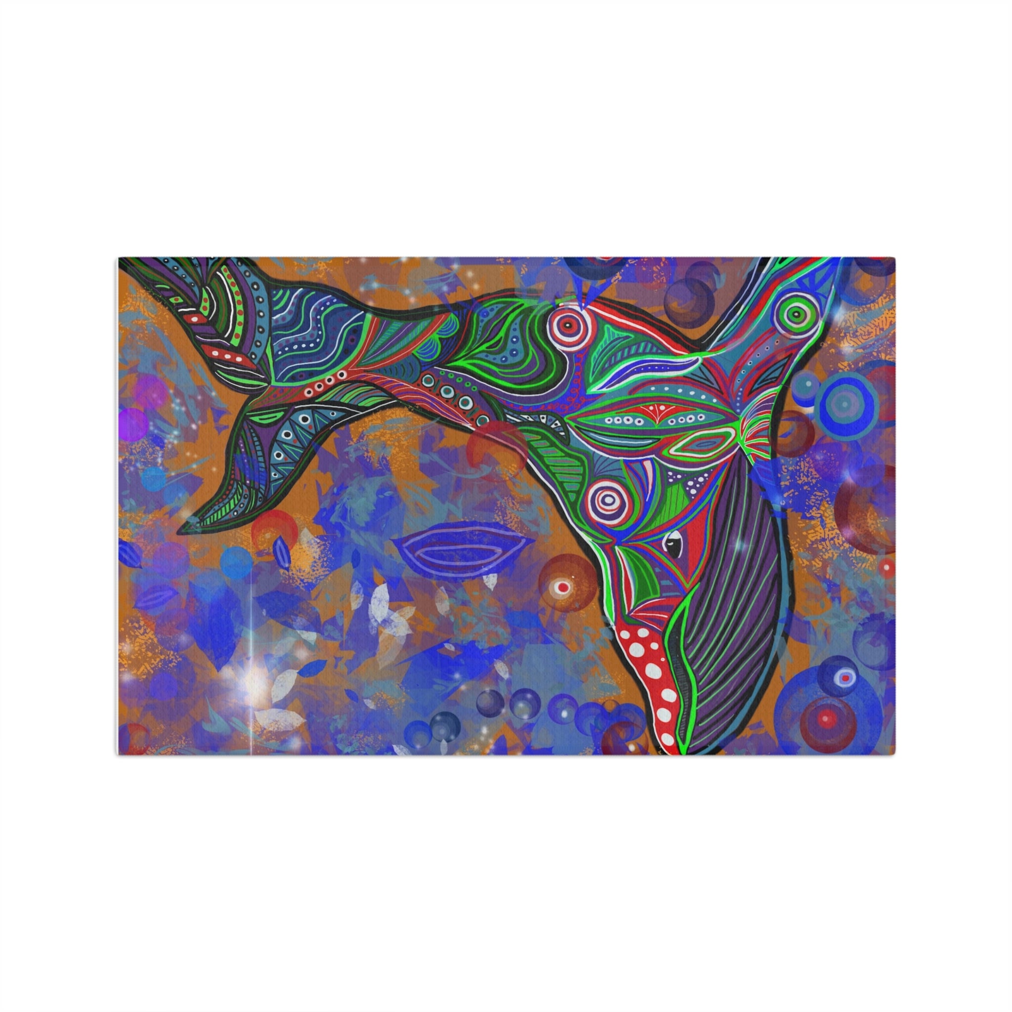 Whimsical Whale  Microfiber Tea Towel
