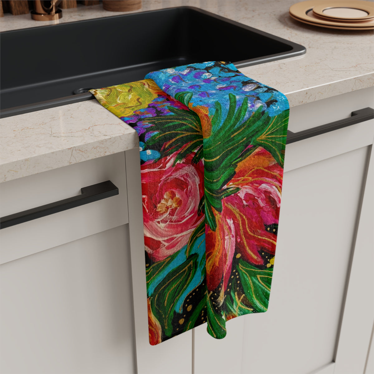Floral Burst Microfiber Tea Towel