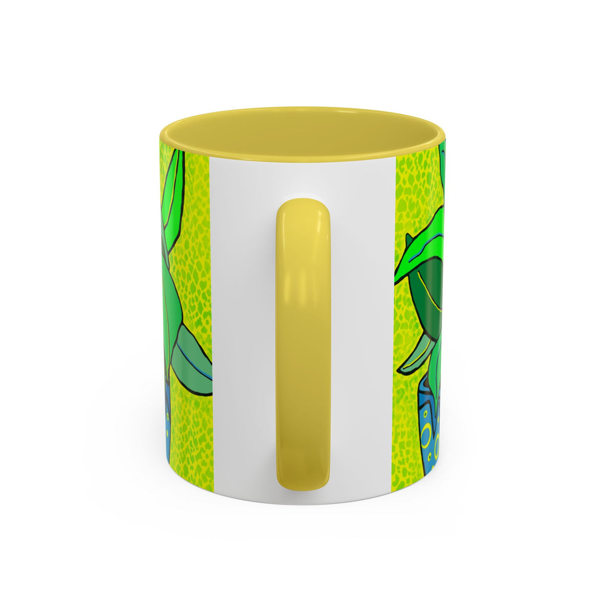 Green Potted Plant Ceramic Mug — Colorful Botanical Coffee Cup (11oz/15oz)