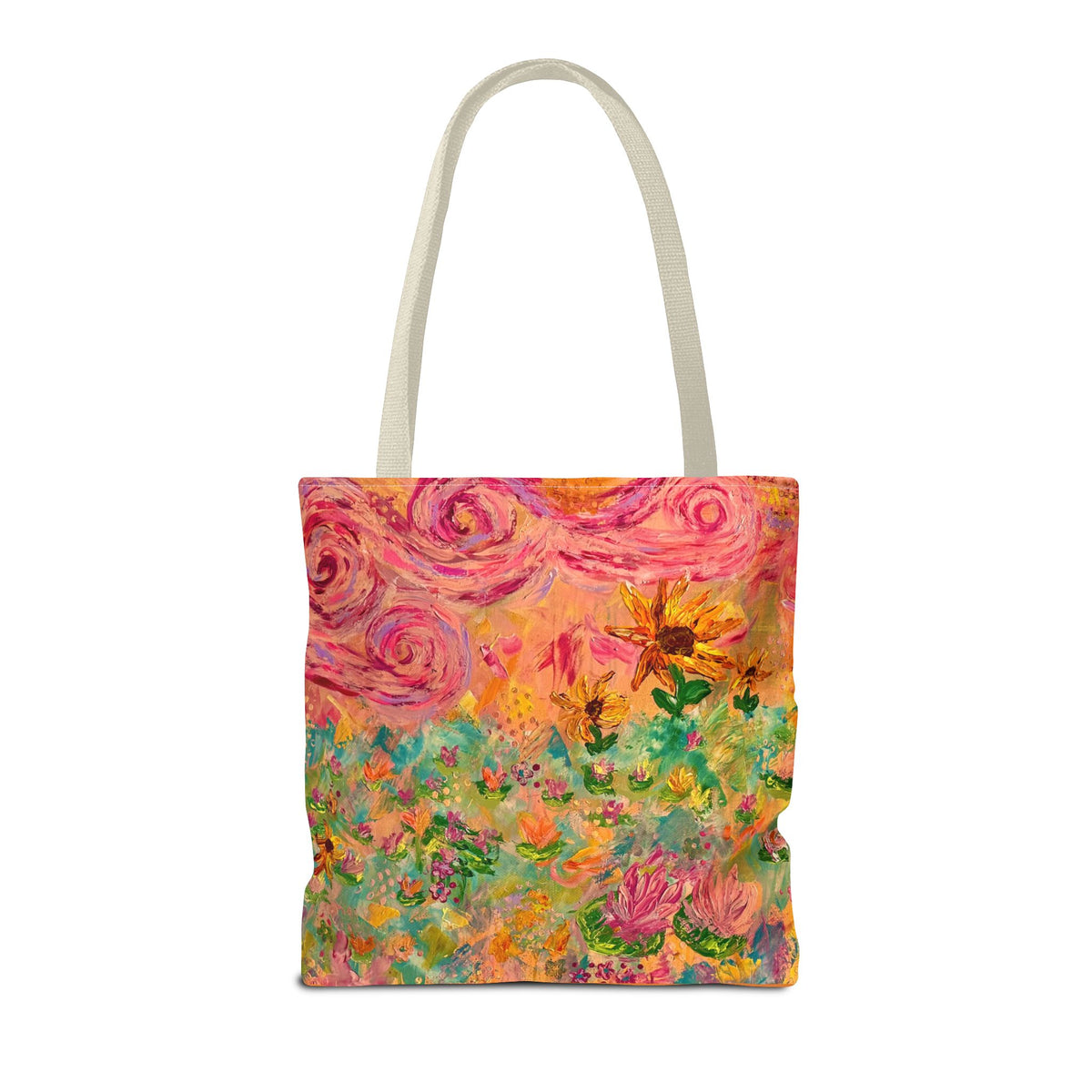 Floral Art Tote Bag — Colorful Impressionist Garden Print
