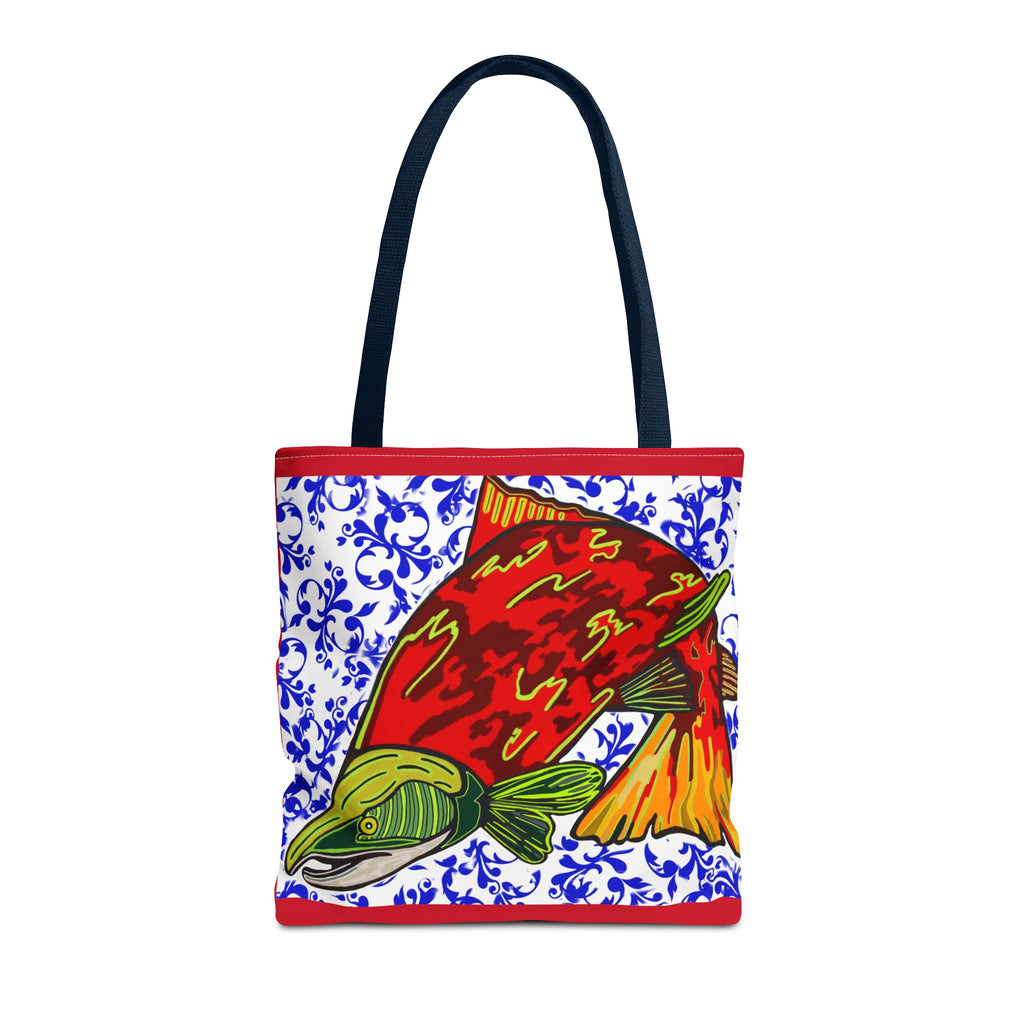 Salmon Art Tote Bag -  For Fishing Lovers Enthusiasts