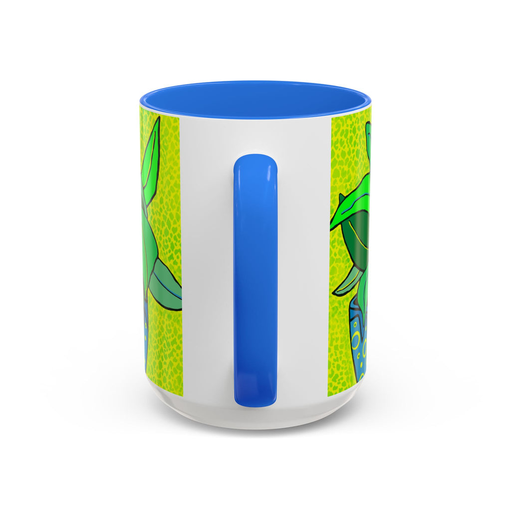 Green Potted Plant Ceramic Mug — Colorful Botanical Coffee Cup (11oz/15oz)