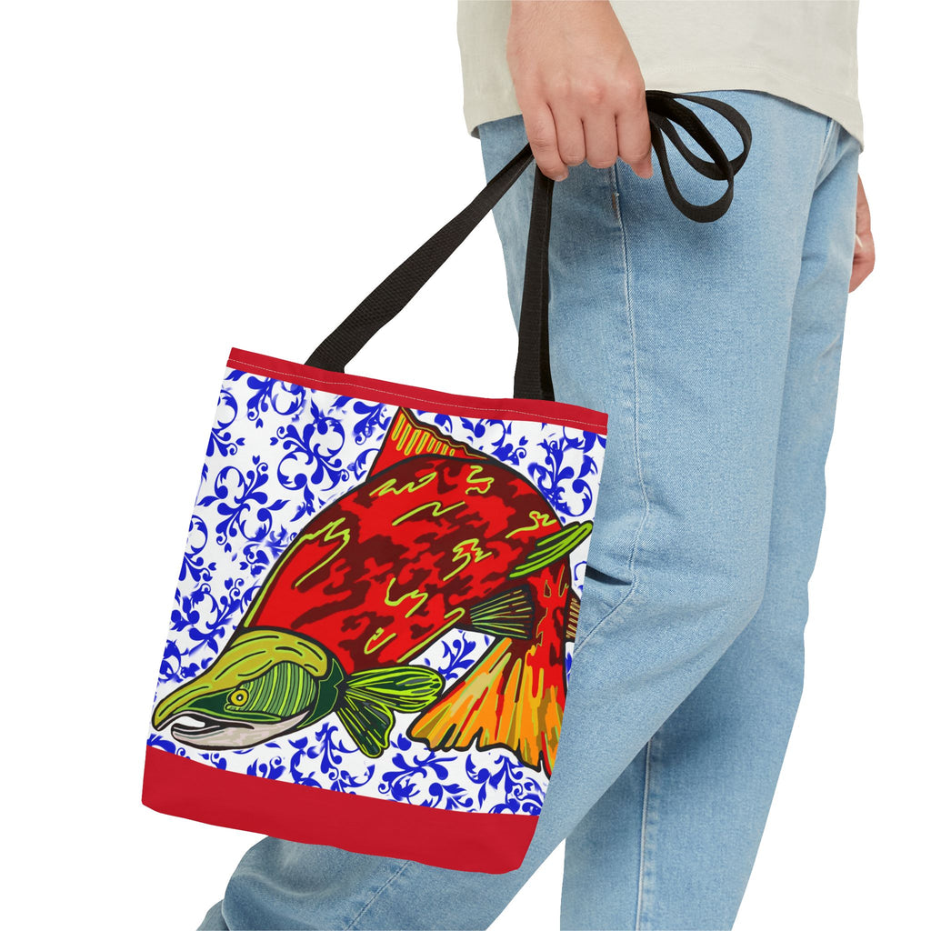 Salmon Art Tote Bag -  For Fishing Lovers Enthusiasts