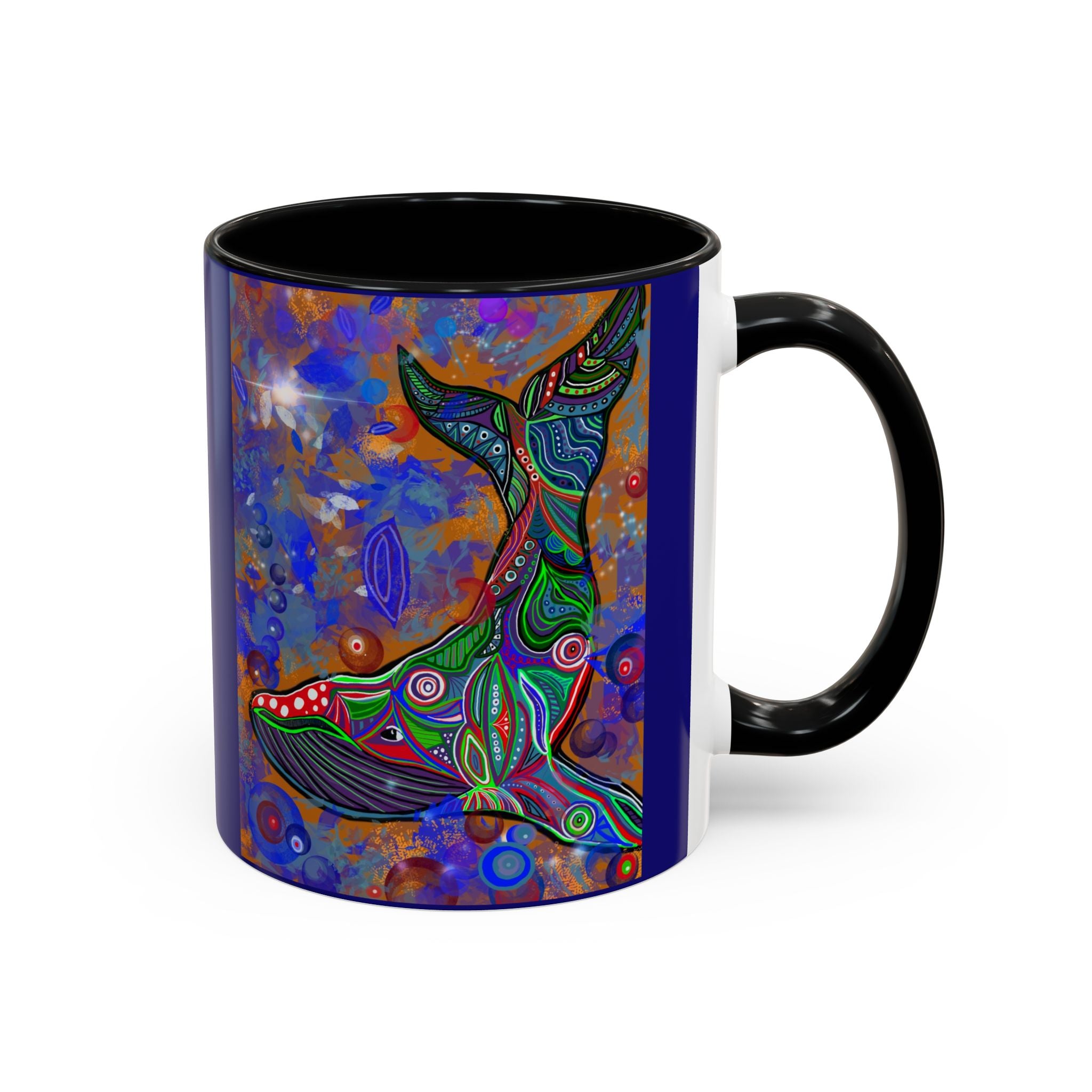 Colorful Whale Accent Coffee Mug