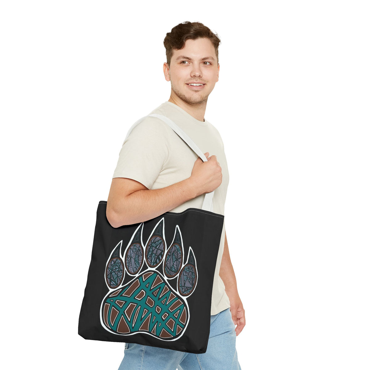 Bear Paw Abstract Art Tote Bag