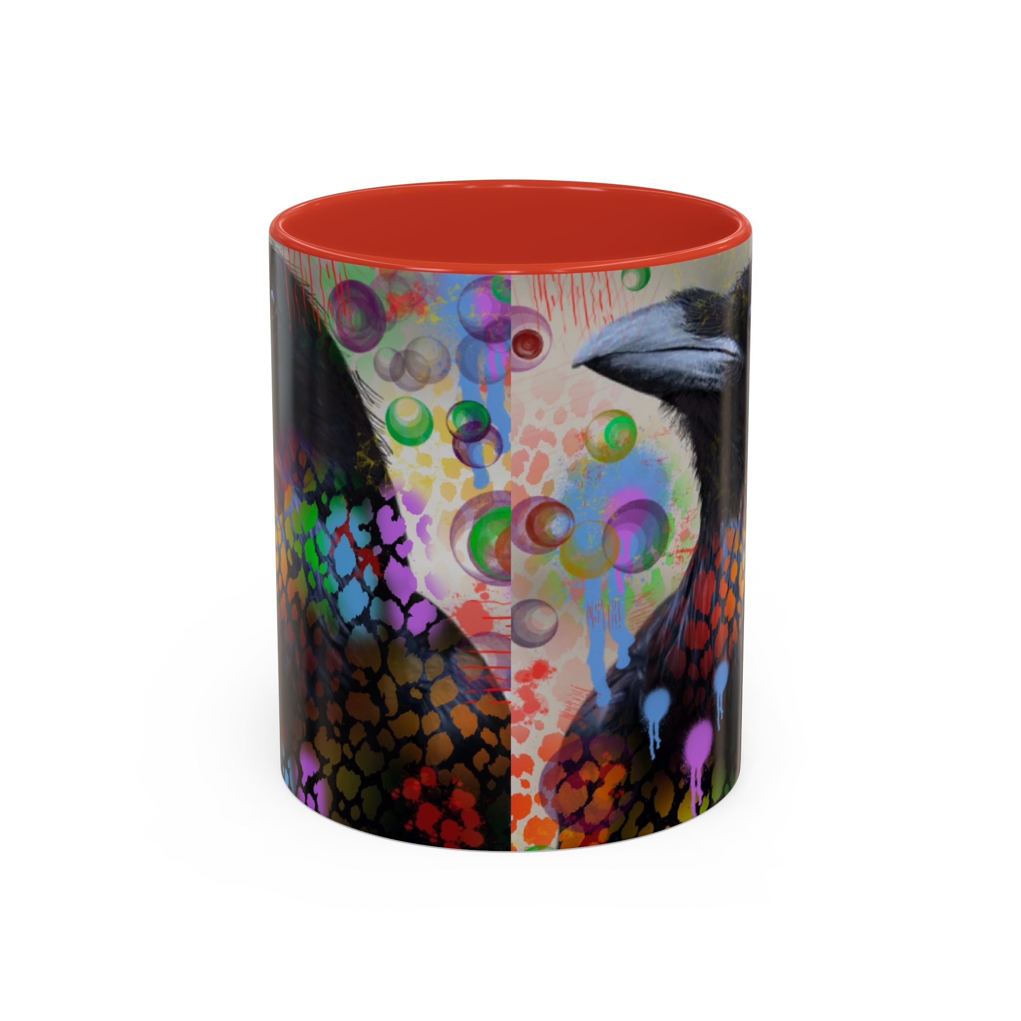 Crow Art Coffee Mug — Colorful Raven Accent Mug (11/15oz)