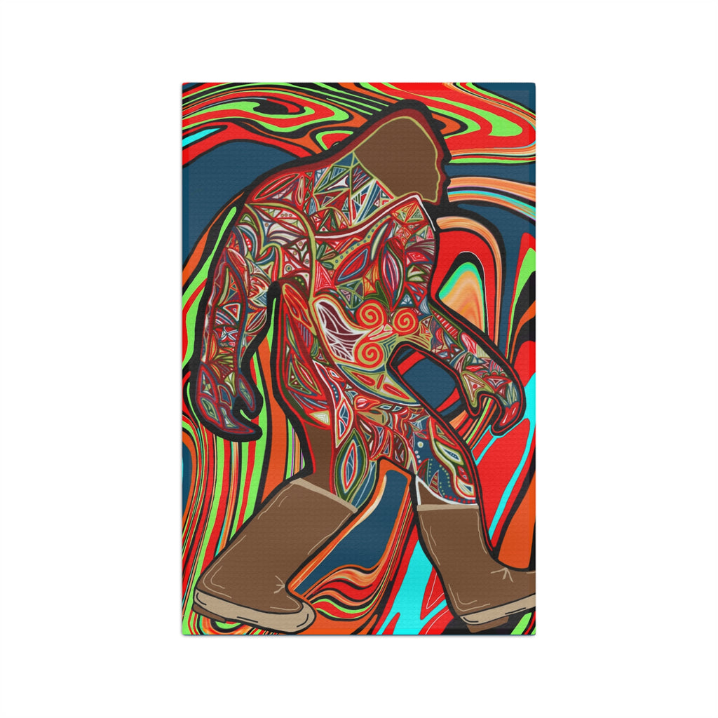 Bigfoot Microfiber Tea Towel — Colorful Sasquatch Kitchen Towel