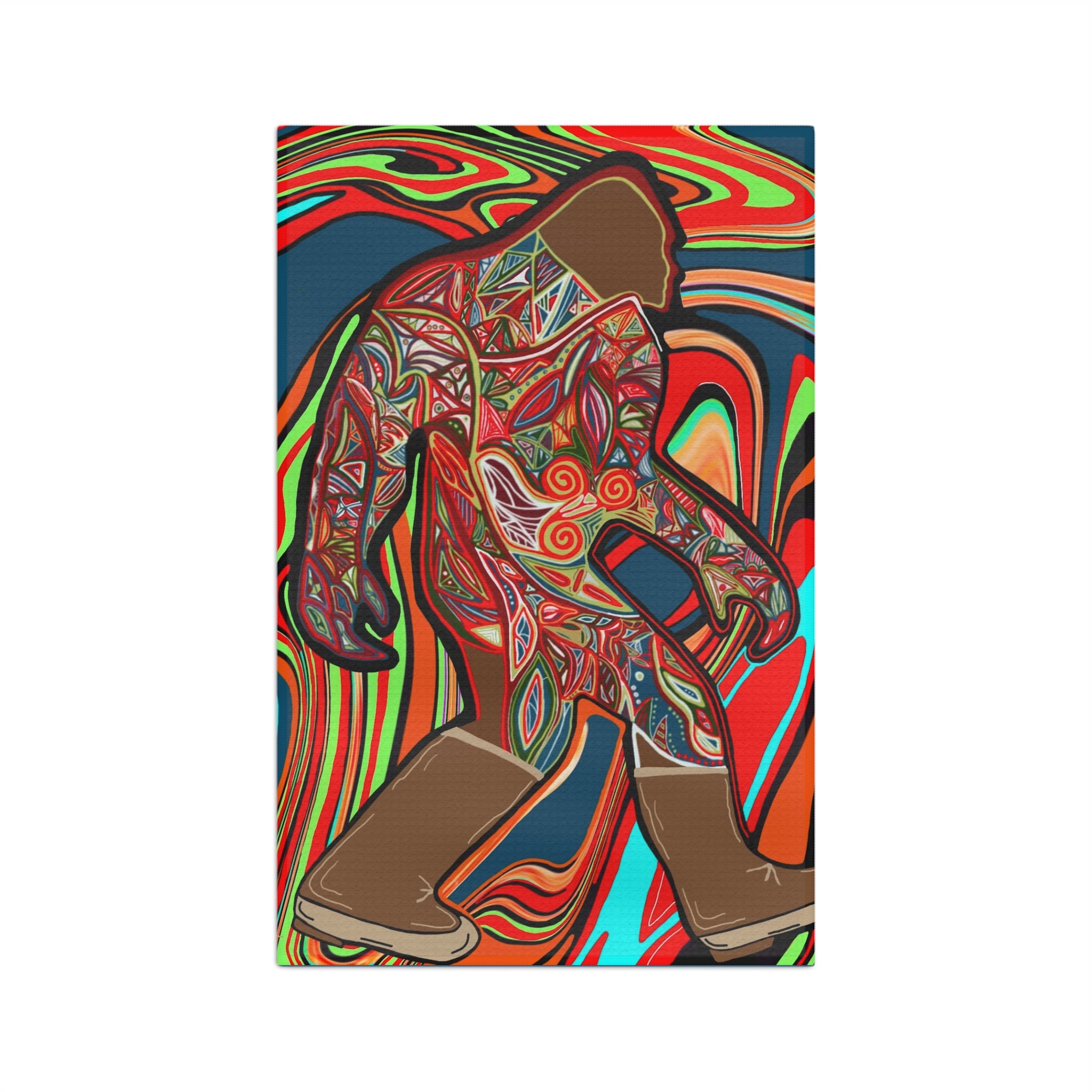 Bigfoot Microfiber Tea Towel — Colorful Sasquatch Kitchen Towel