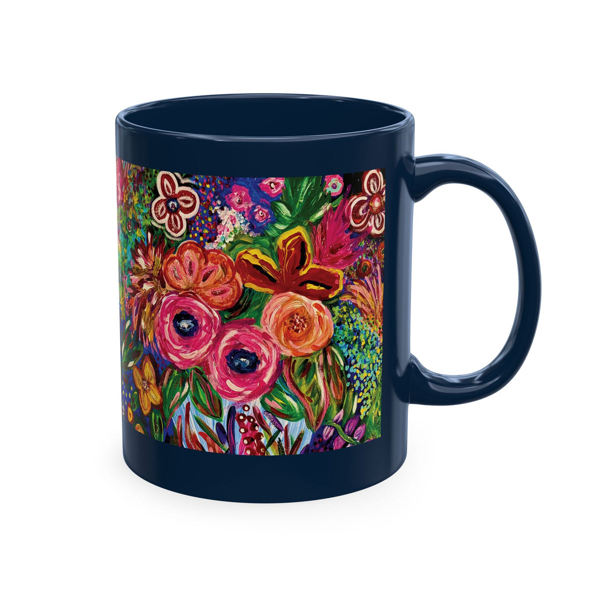 Vibrant Floral Garden Art Coffee Cup