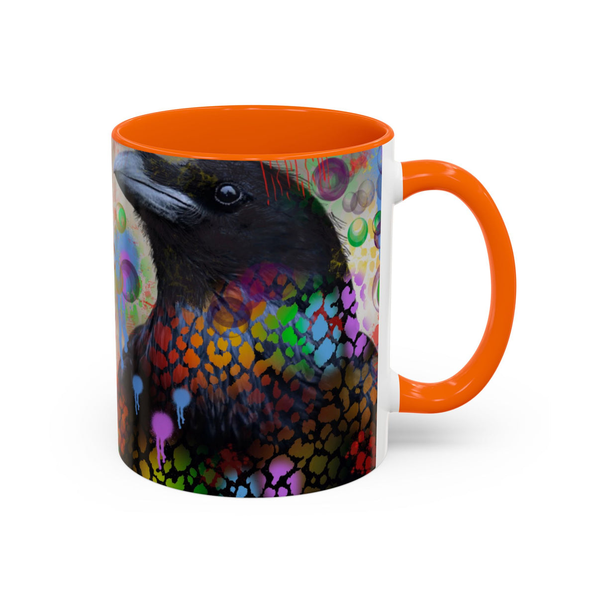 Crow Art Coffee Mug — Colorful Raven Accent Mug (11/15oz)