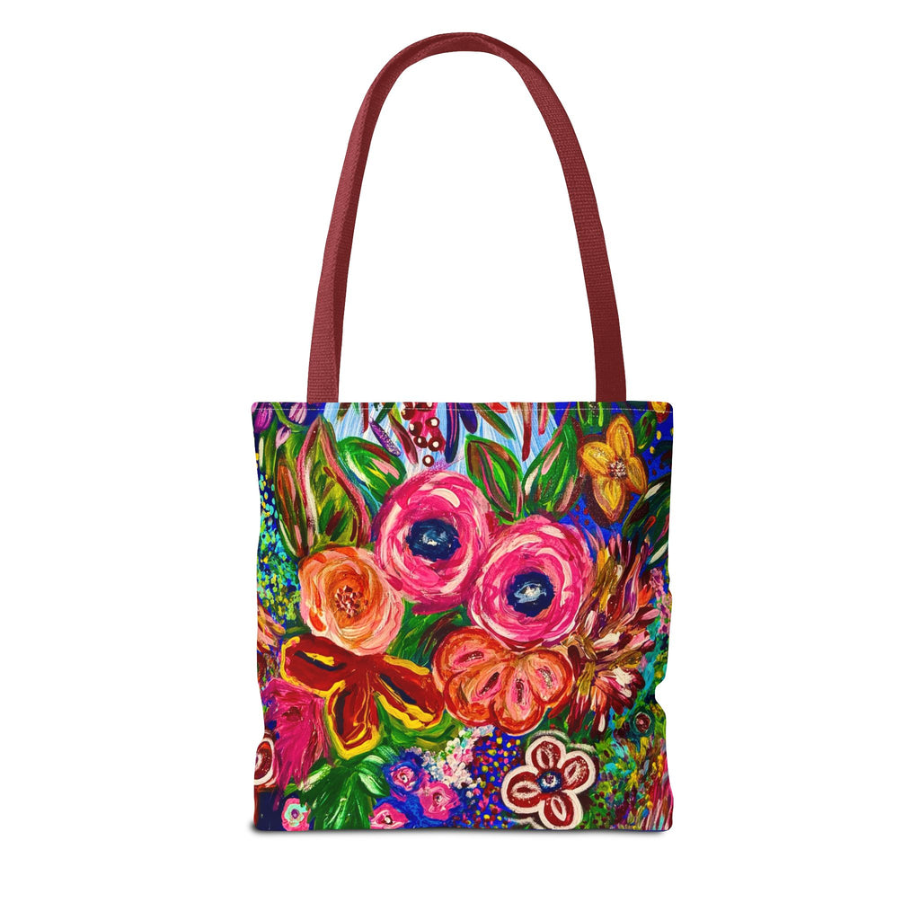 Floral Burst Tote Bag – Colorful Hand-Painted Garden Print AOP