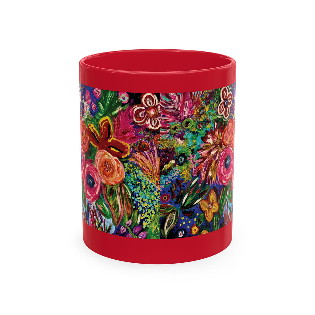 Vibrant Floral Garden Art Coffee Cup