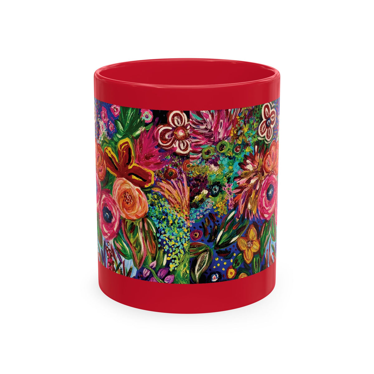 Vibrant Floral Garden Art Coffee Cup