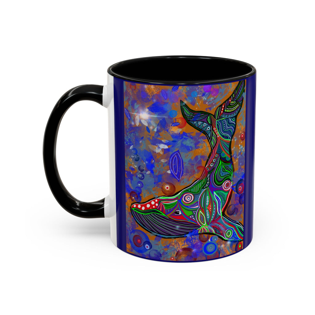 Colorful Whale Accent Coffee Mug
