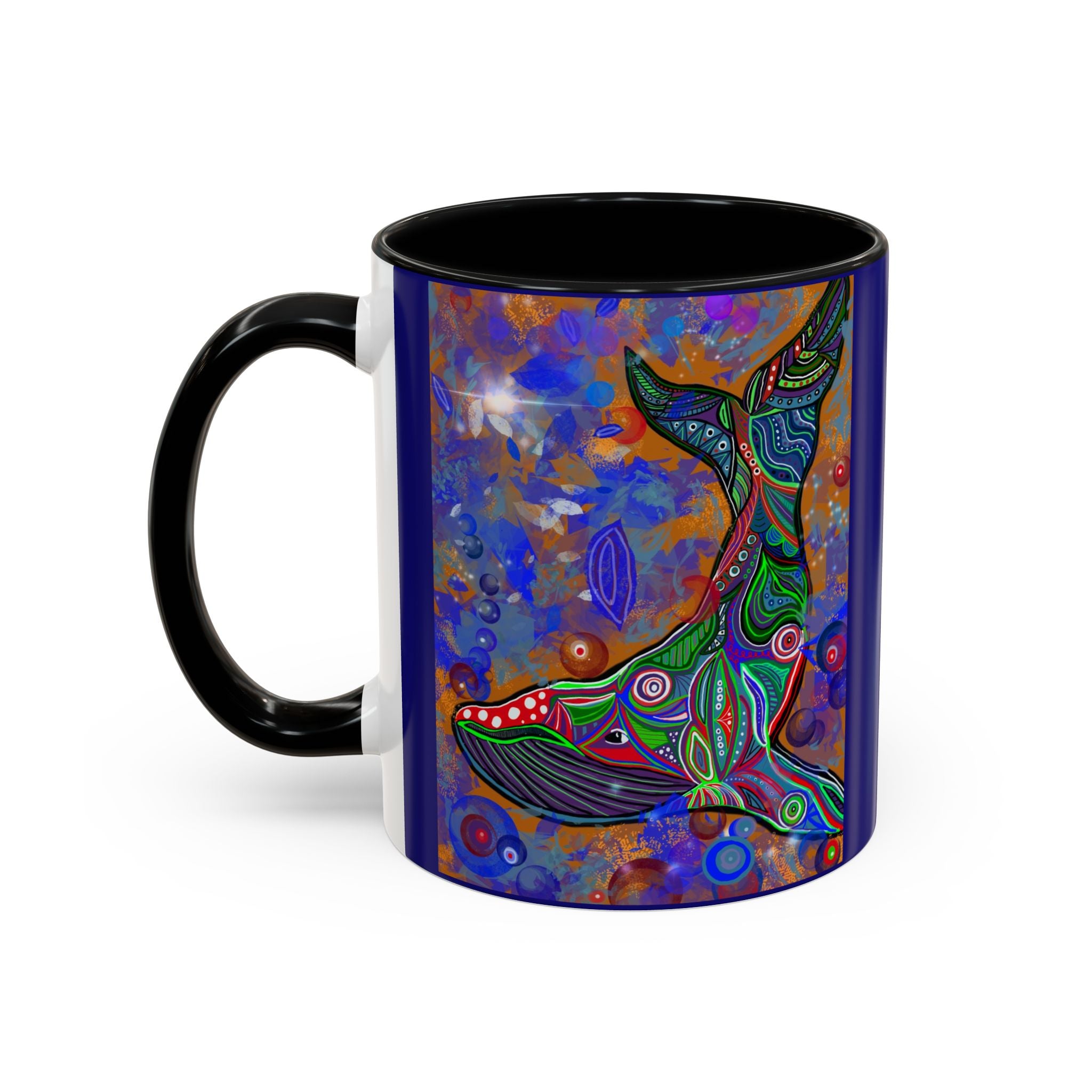 Colorful Whale Accent Coffee Mug