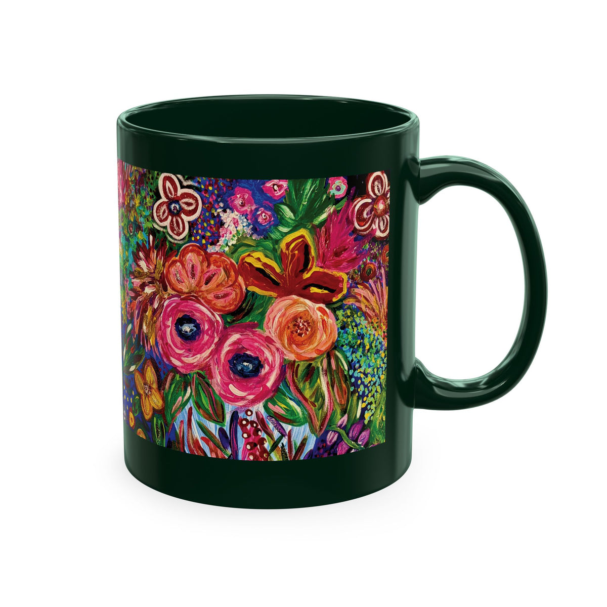 Vibrant Floral Garden Art Coffee Cup