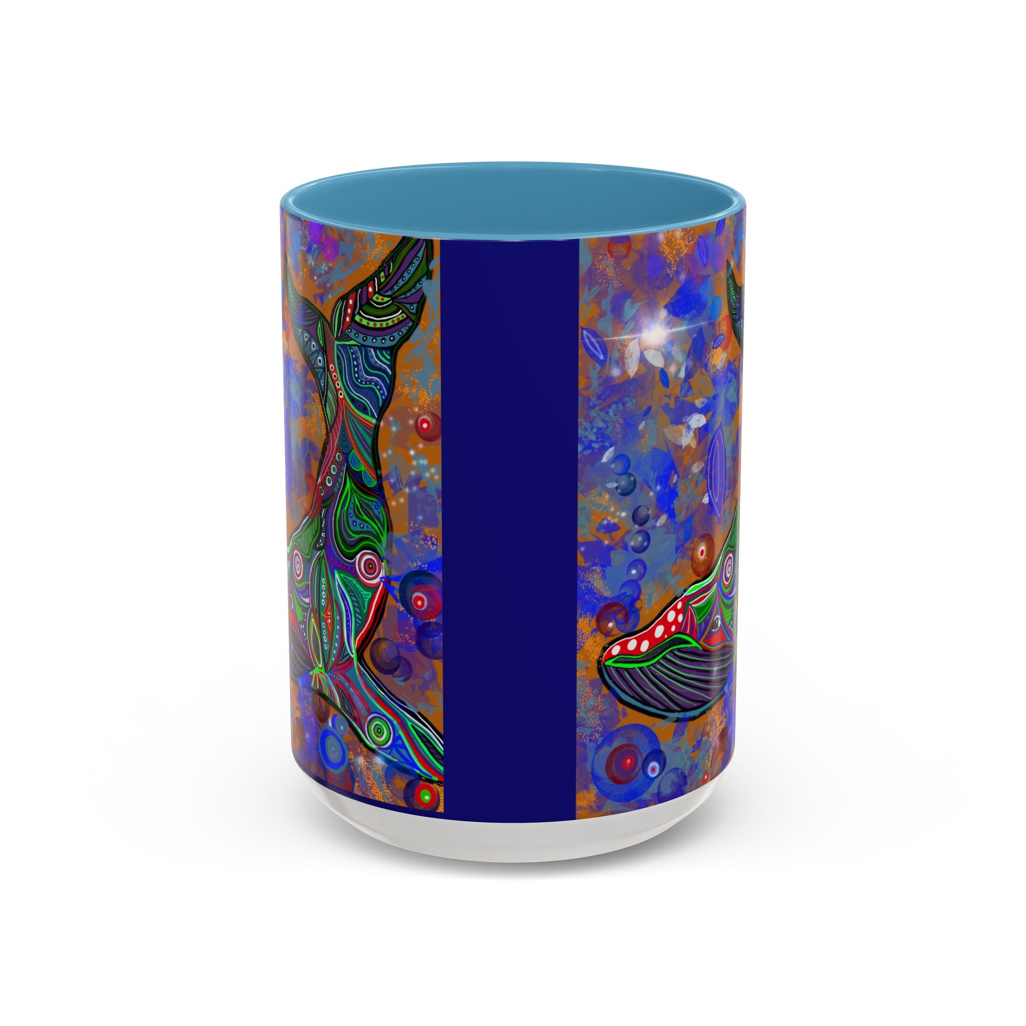 Colorful Whale Accent Coffee Mug