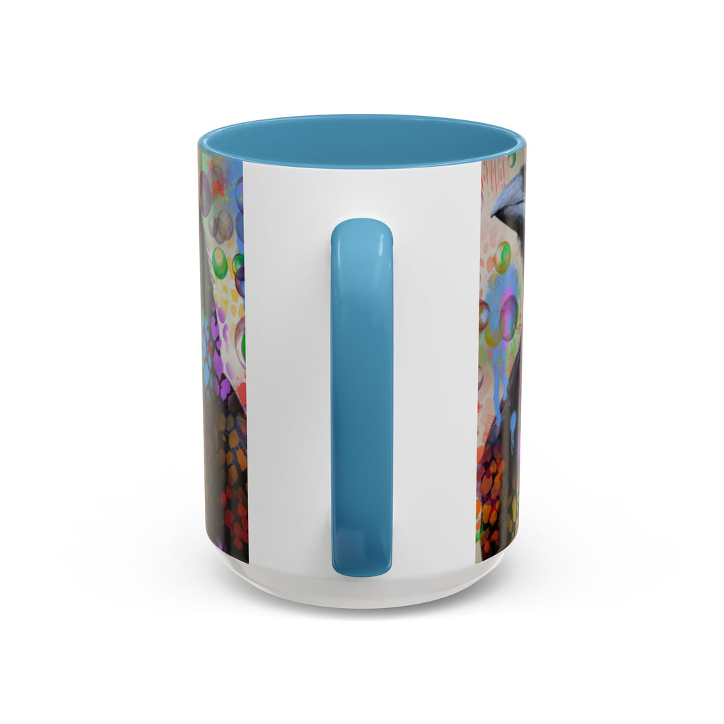 Crow Art Coffee Mug — Colorful Raven Accent Mug (11/15oz)