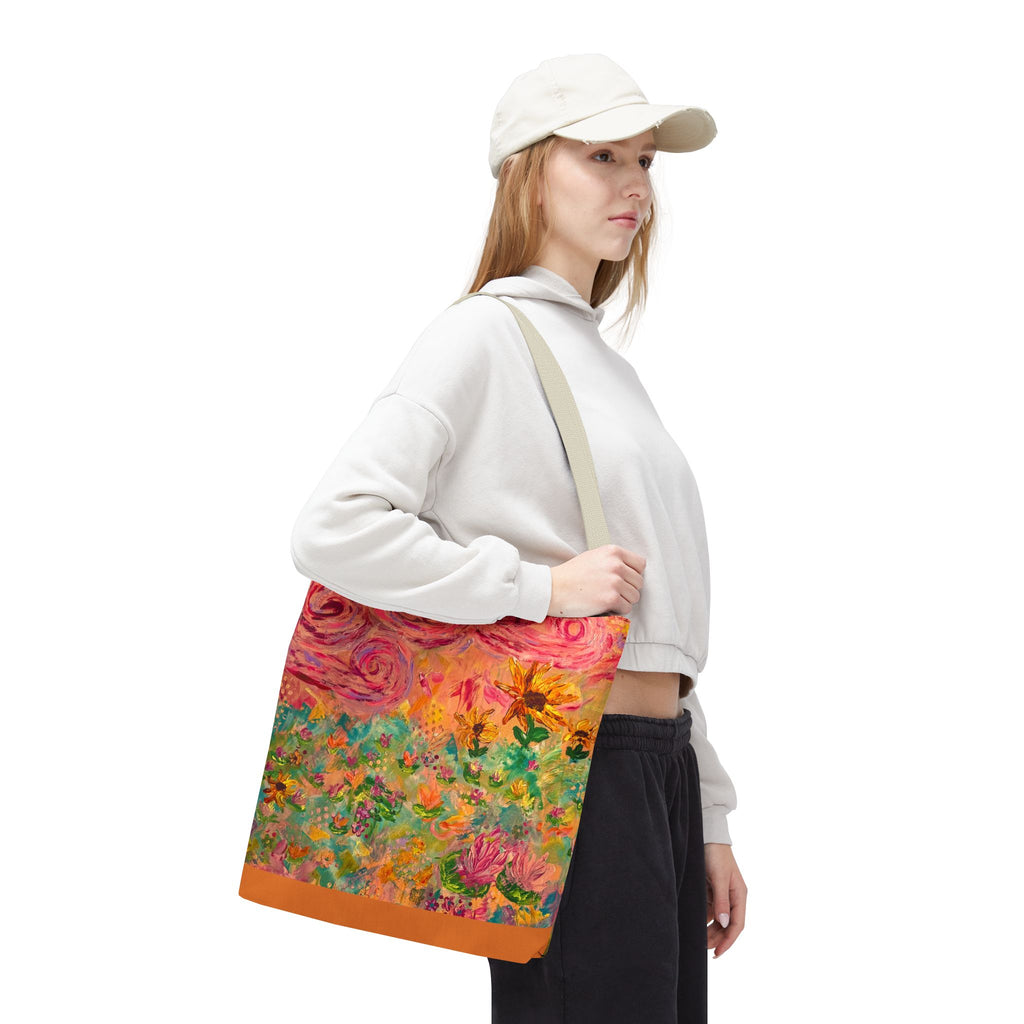 Floral Art Tote Bag — Colorful Impressionist Garden Print