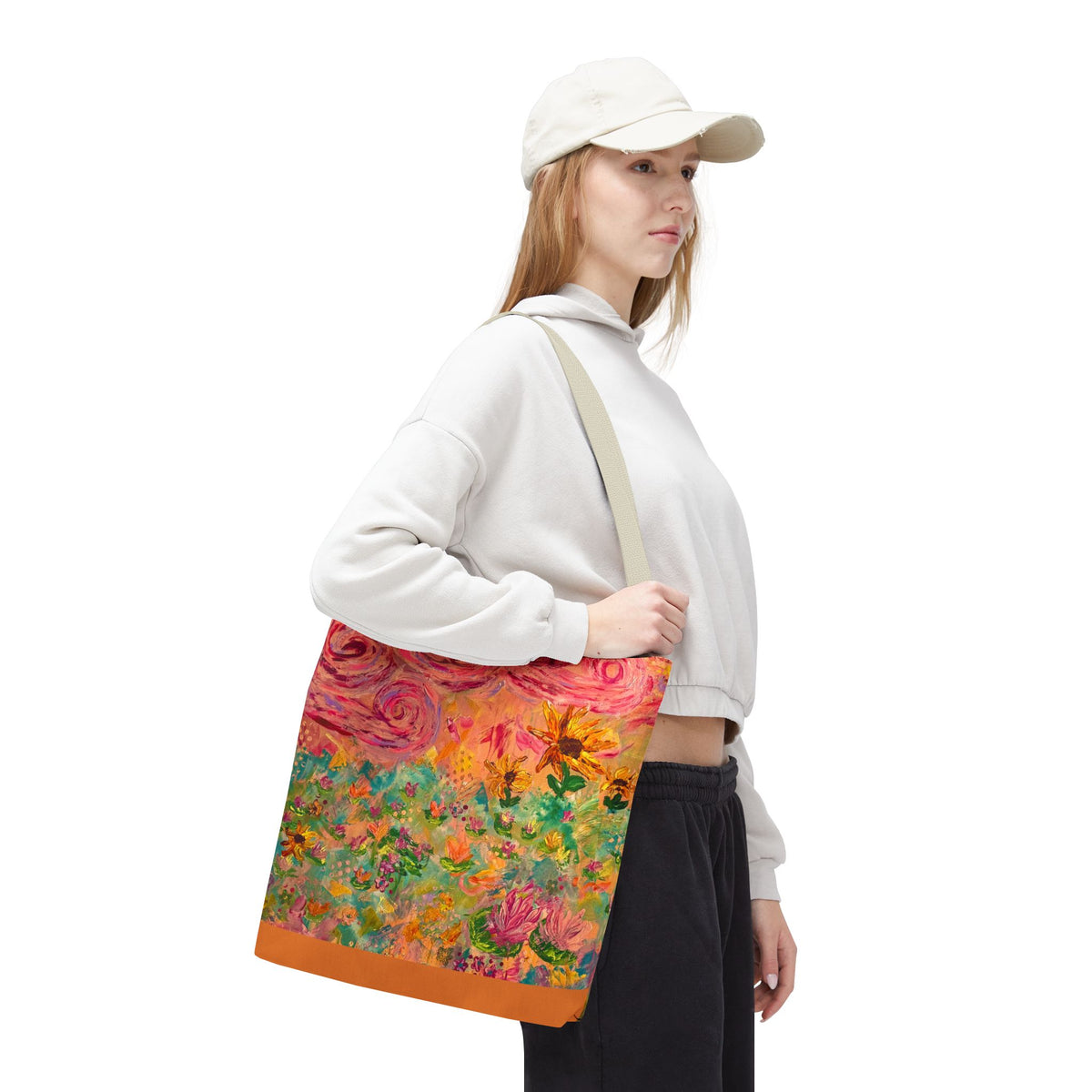 Floral Art Tote Bag — Colorful Impressionist Garden Print