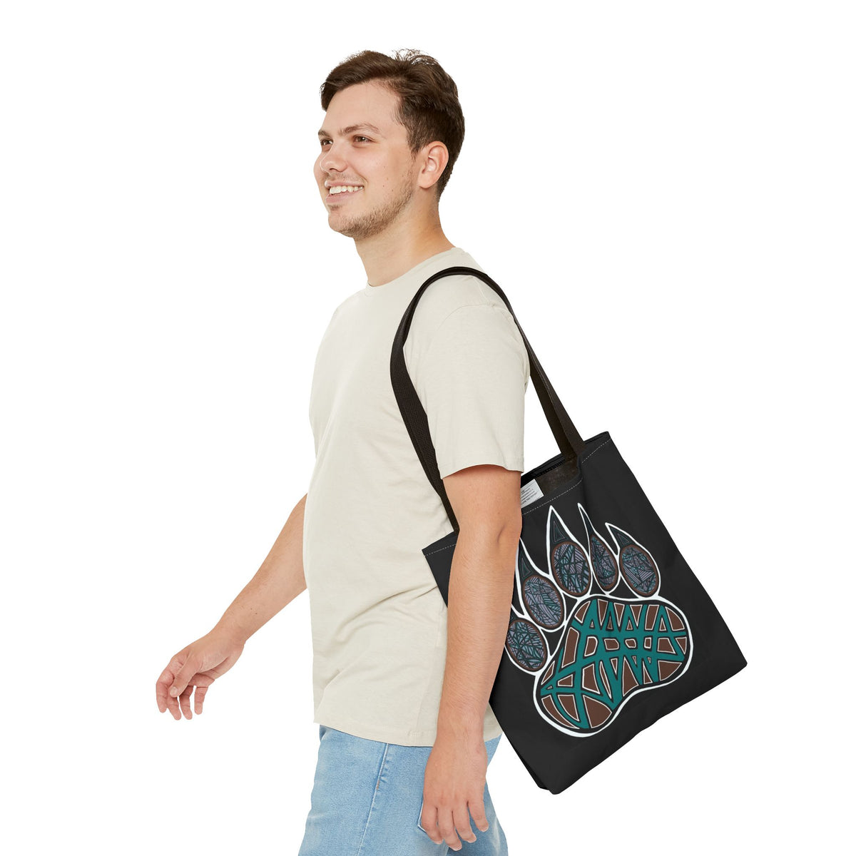 Bear Paw Abstract Art Tote Bag