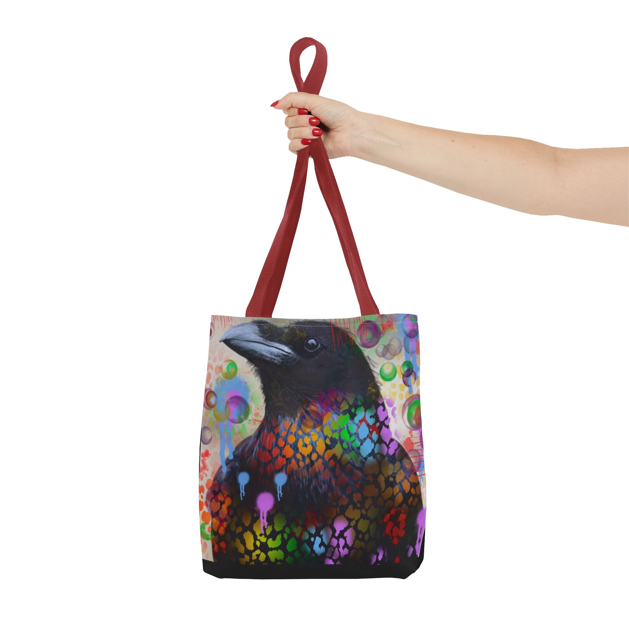 Colorful Raven Tote Bag - Stylish Artful Design for Nature Enthusiasts