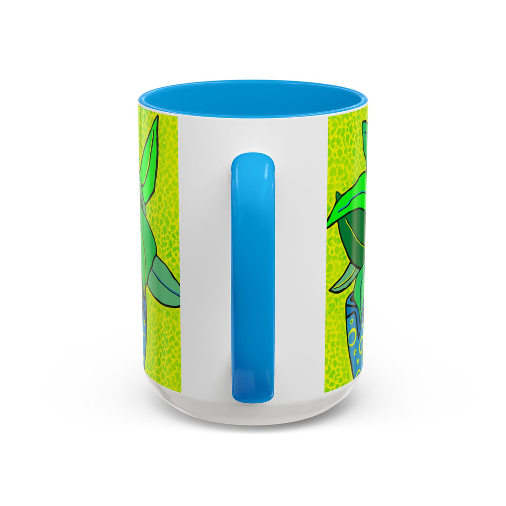 Green Potted Plant Ceramic Mug — Colorful Botanical Coffee Cup (11oz/15oz)