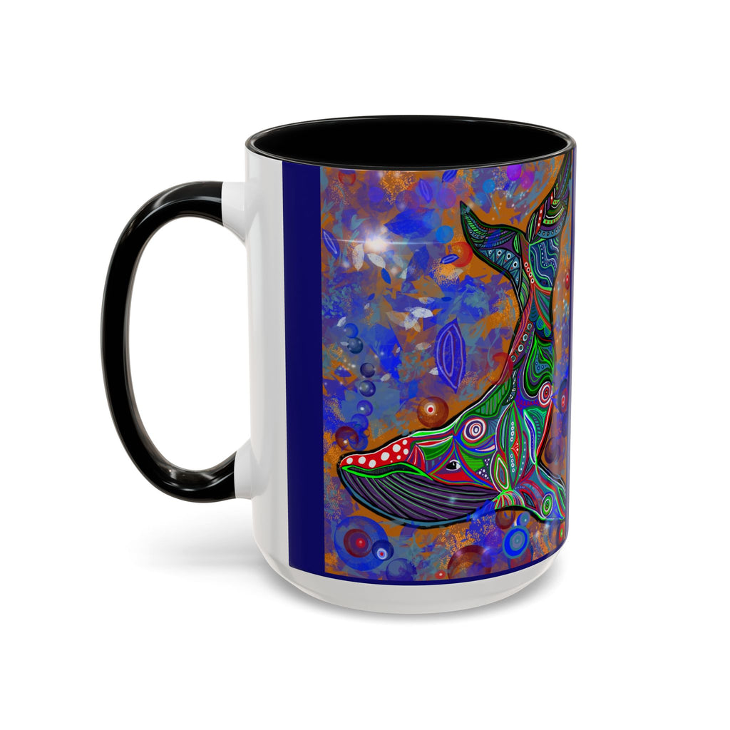 Colorful Whale Accent Coffee Mug