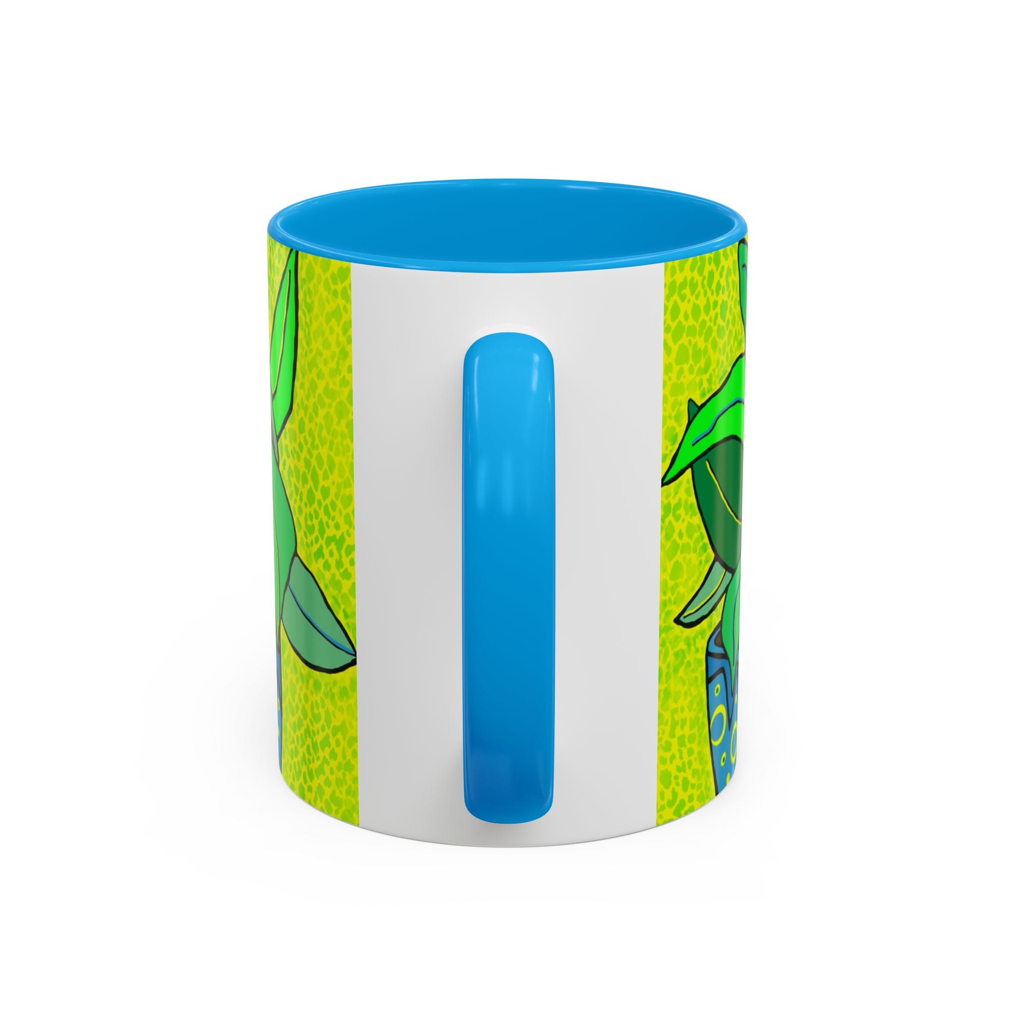 Green Potted Plant Ceramic Mug — Colorful Botanical Coffee Cup (11oz/15oz)
