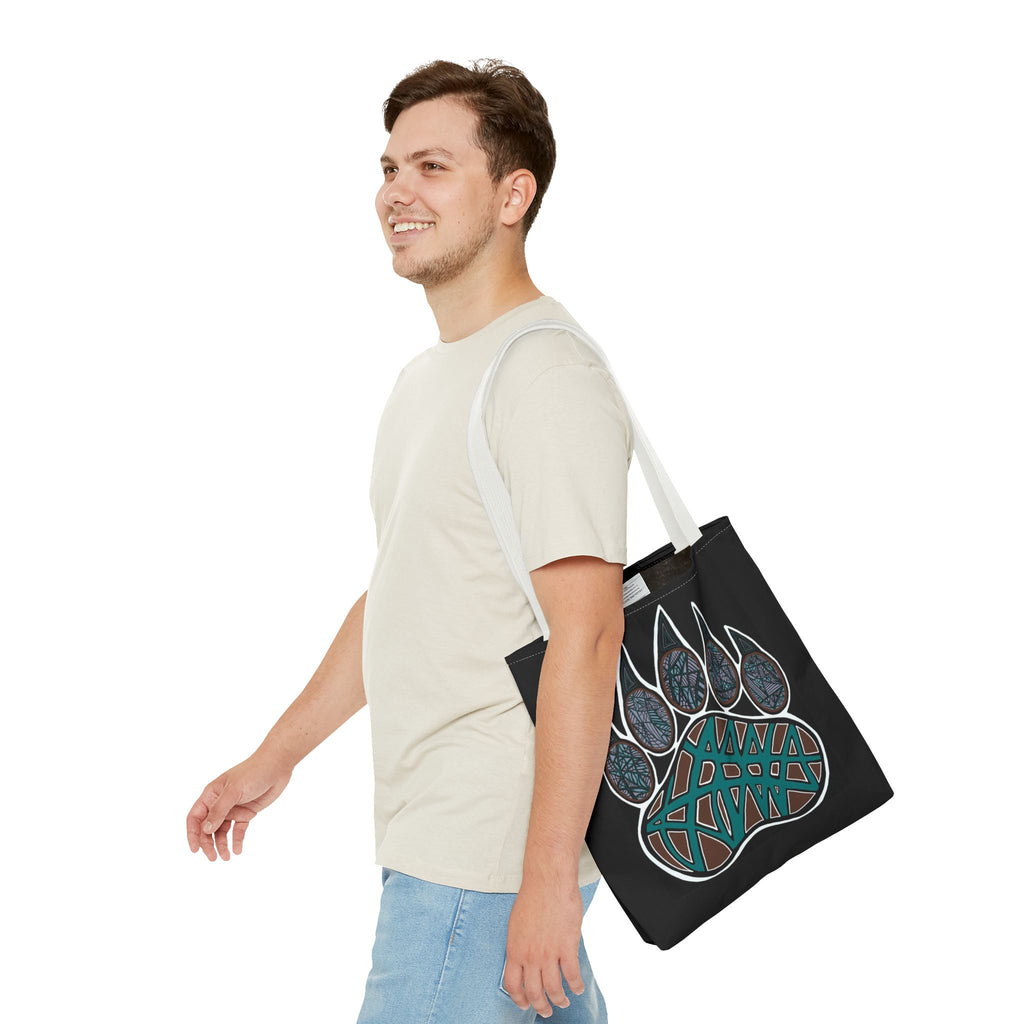 Bear Paw Abstract Art Tote Bag