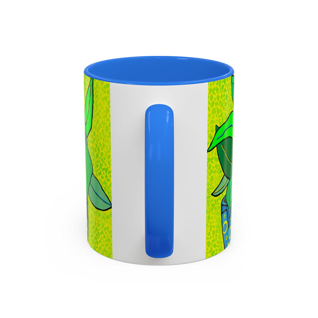 Green Potted Plant Ceramic Mug — Colorful Botanical Coffee Cup (11oz/15oz)