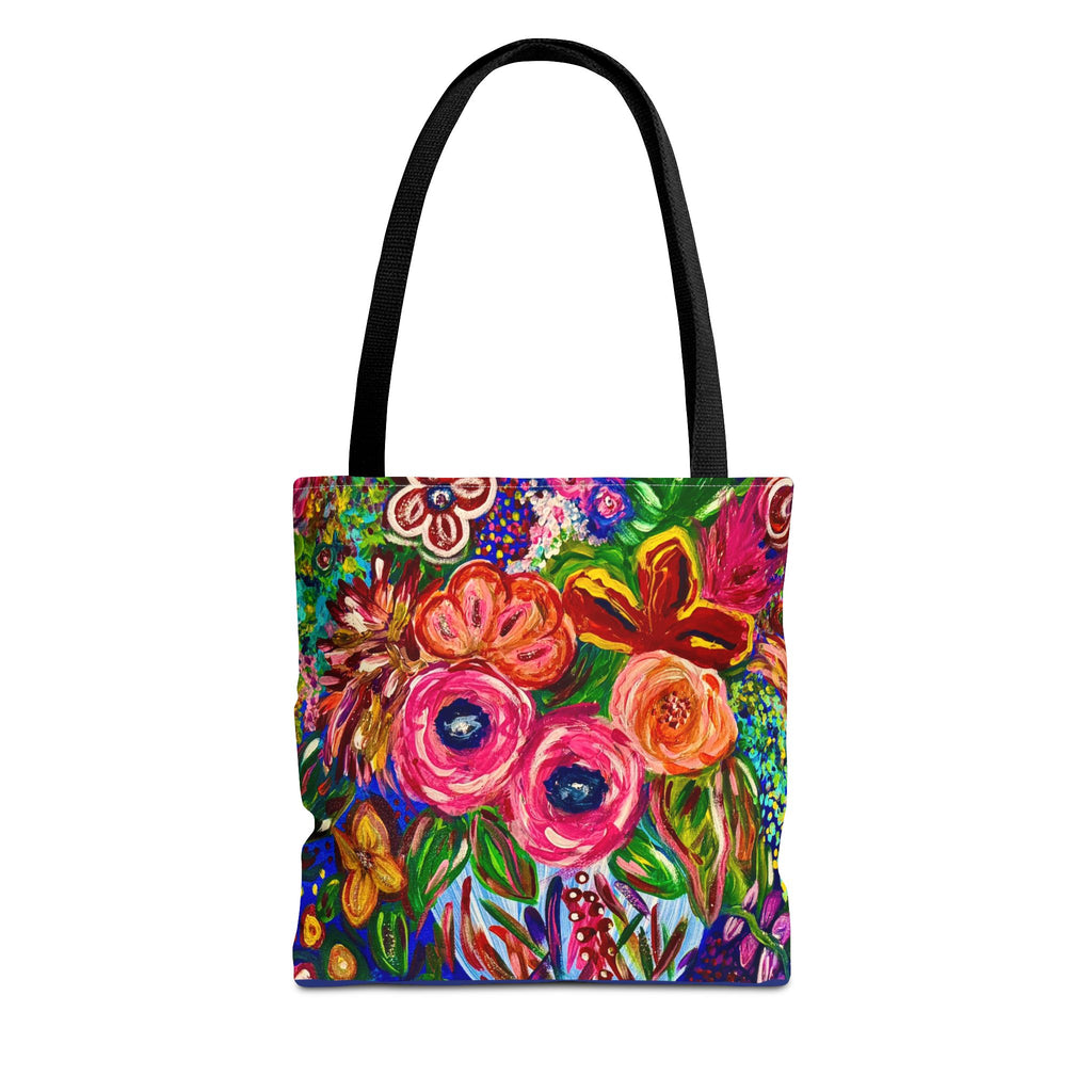 Floral Burst Tote Bag – Colorful Hand-Painted Garden Print AOP