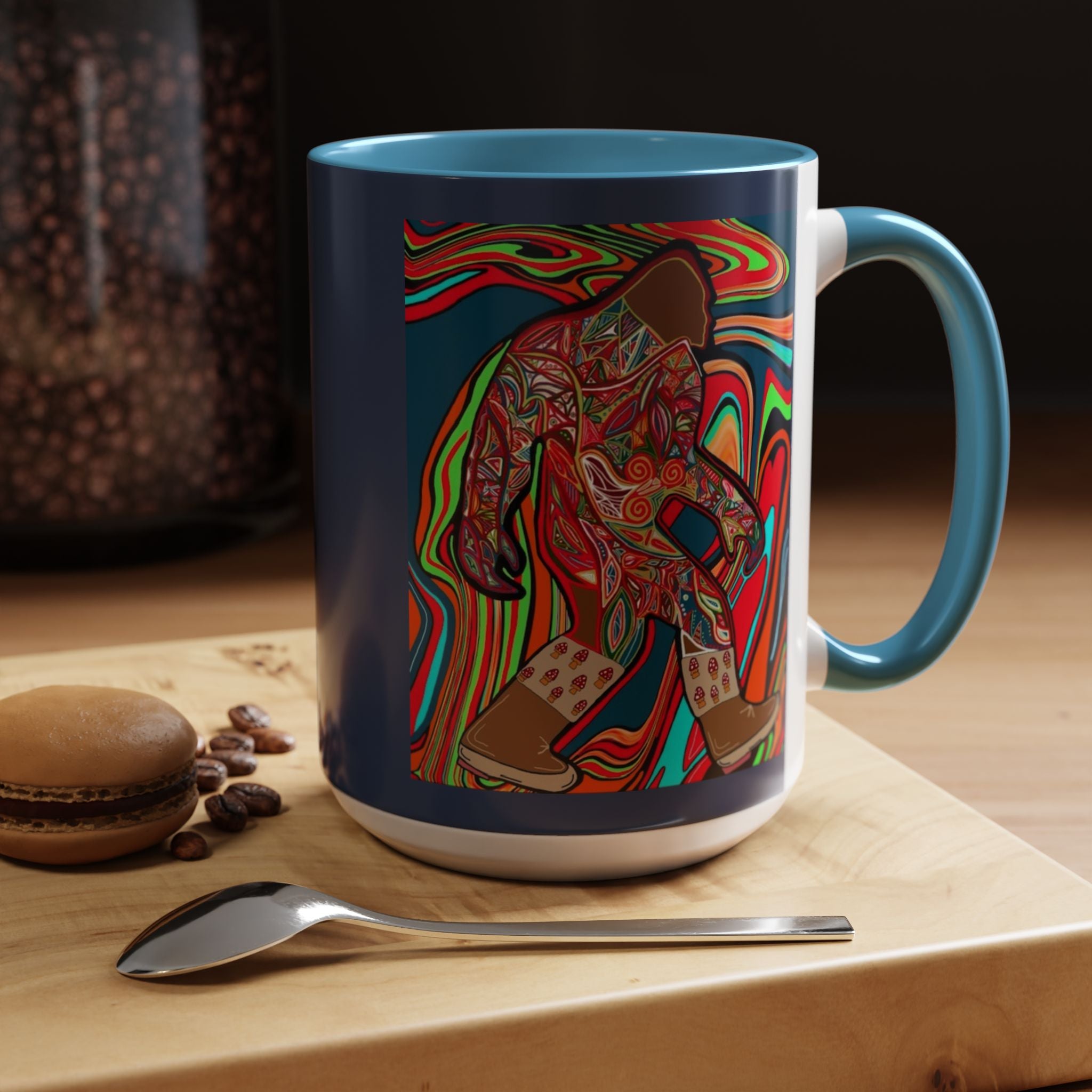 Bigfoot Wearing Mushroom Boots Coffee Mug