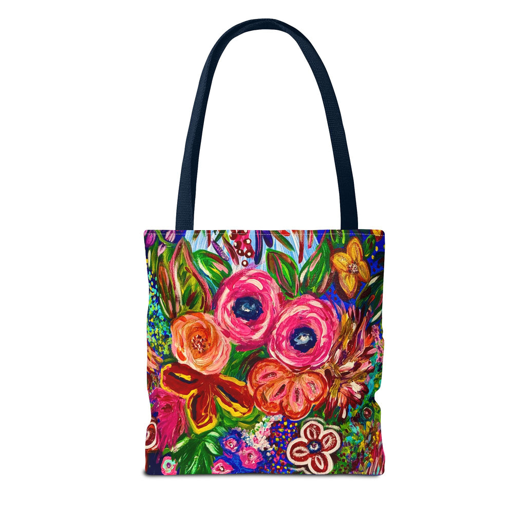 Floral Burst Tote Bag – Colorful Hand-Painted Garden Print AOP