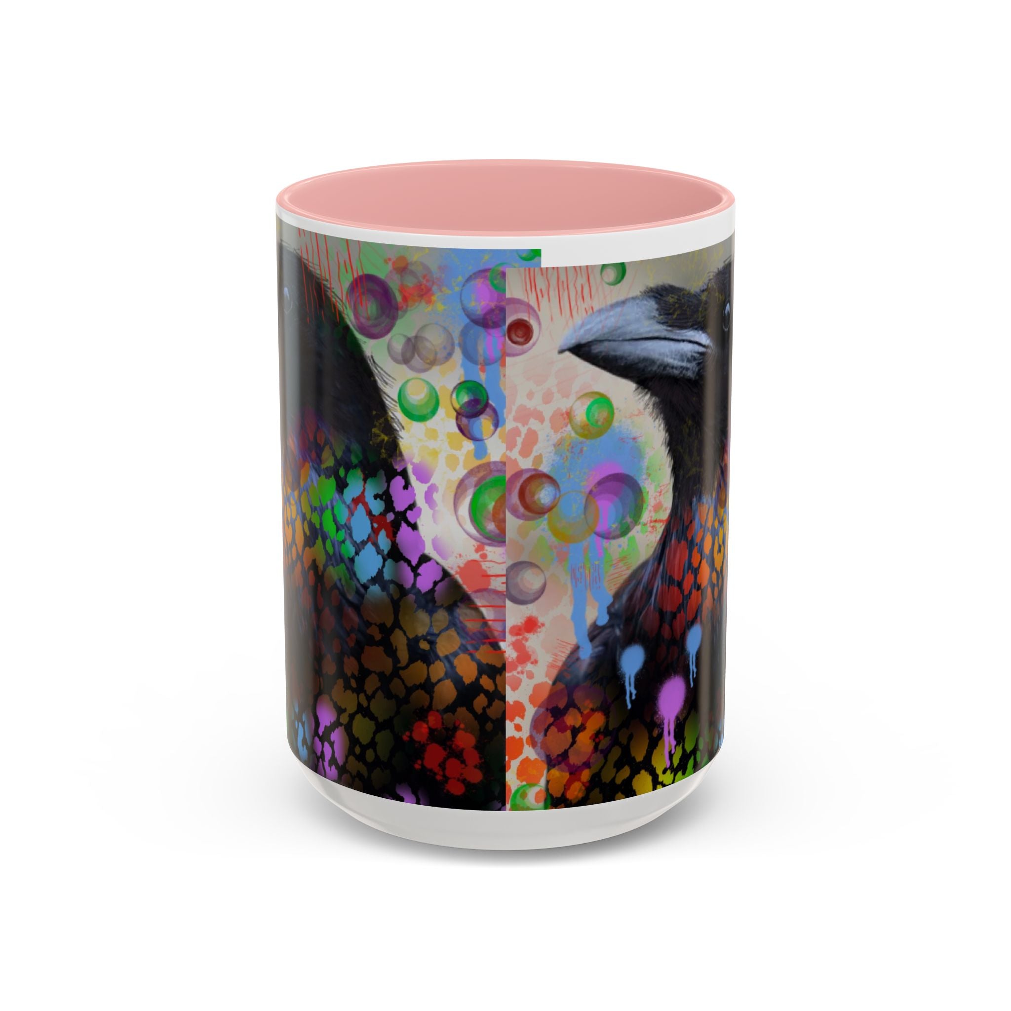 Crow Art Coffee Mug — Colorful Raven Accent Mug (11/15oz)