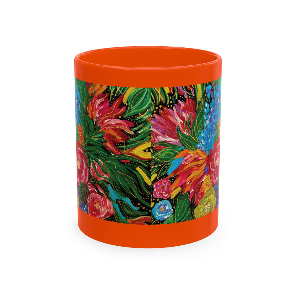 Vibrant Tropical Floral Traditional Ceramic Mug